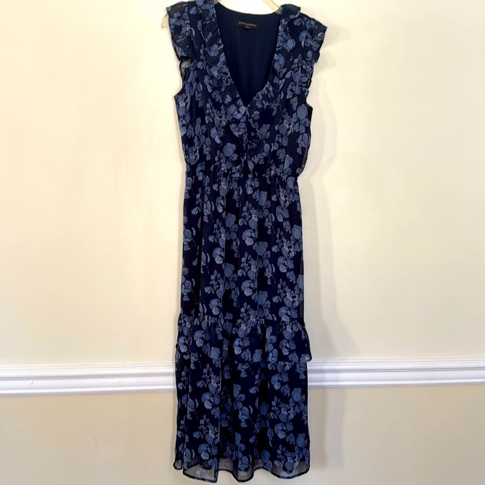 SOLD!!! Banana republic blue floral flowy ruffle dress